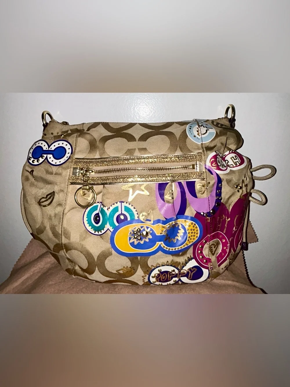 Coach Poppy Pop C Applique Jazzy Hobo Bag . Y2K